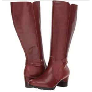 Jambu Women's Chai Brown Knee High Leather Boots Heeled Whiskey Size 8.5